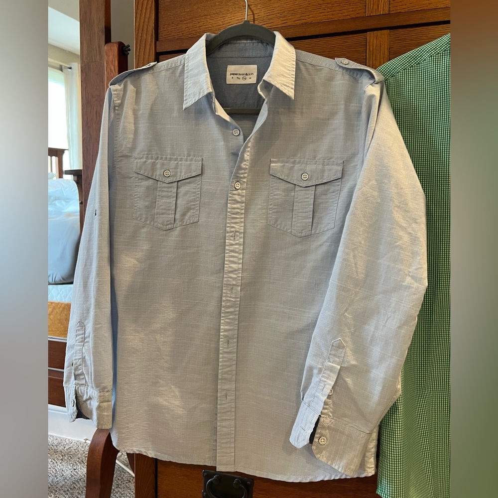 Boys light denim button down